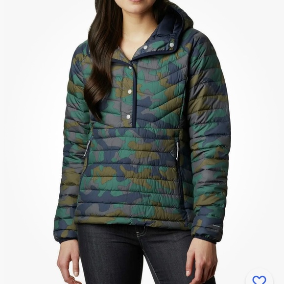 NWT Womens Columbia Powder Lite Insulated Anorak Camo Thermal Jacket - Picture 2 of 10